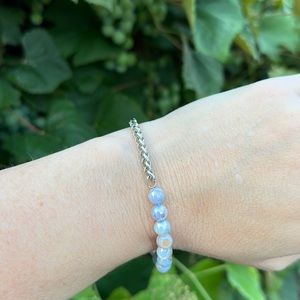 Natural Shell Chain Half & Half Stretch Bracelet